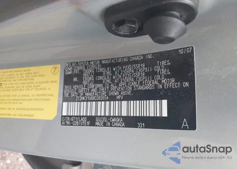 2008 Lexus Rx 350 from USA, damaged, VIN 2T2HK31U88C082654